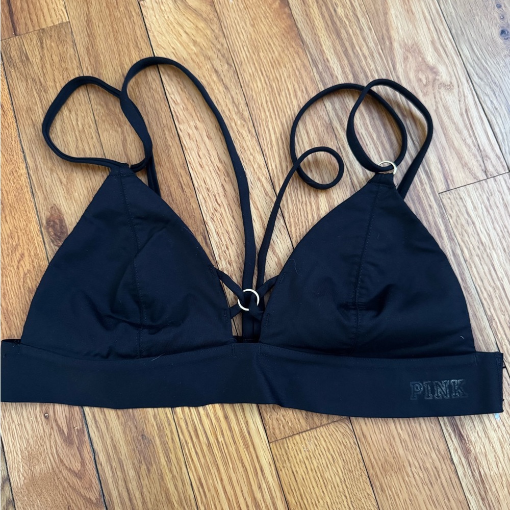 PINK Victoria's Secret Black Strappy Bralette